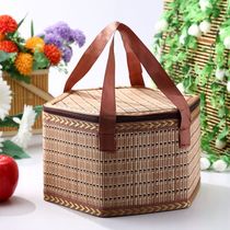 Egg hotel turtle bamboo basket packaging crab gift box moon cake bamboo basket gift basket Mid-Autumn Bamboo basket