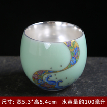 Green Porcelain Simple Day Style Kung Fu Tea Suit Ceramic Purple Sand Single Cup White Porcelain Cup Pint Tea Cup Tea Cup Master Cup