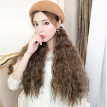 Wig women long hair hat long curly hair net red beret wig one female winter fashion tide natural full head cover