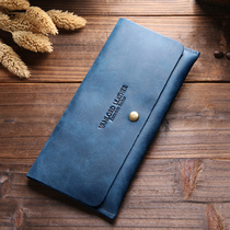 Womens wallet long leather top layer cowhide ultra-thin Korean retro 2020 new fashion simple versatile wallet