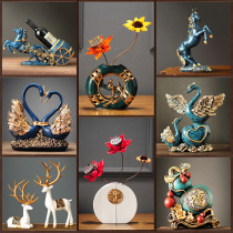 New Chinese ornaments home decorations TV cabinet wine cabinet living room vase Swan deer crafts housewarming