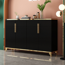 Light luxury shoe cabinet household multifunctional door outside porch cabinet door large capacity storage partition cabinet Black storage shoe cabinet