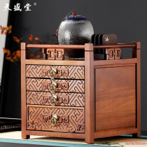 Solid Wood Puer tea box tea cake box open tea division tea tray high-end tea set Tea storage box Tea storage box