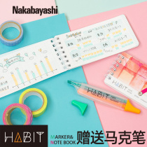 nakabayashi Zhonglin Japanese notepad Handbook cute girl heart grid book Simple ins Wind College students mind map book Diary book book Hand Book Book Book Book Book