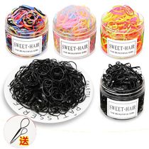 High elastic children do not send single-use rubber band hair rope black hair circle hair rope decoration