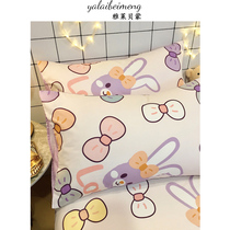 Pure colour cartoon pure cotton pillowcase pure cotton Nordic full cotton pillowcase two minimis about 48 * 74cm single pair