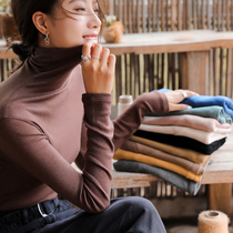 Imitation Cashmere Pile Collar Knit Inner Hitch Undershirt Woman Autumn Winter 100 Lap Half High Collar Body Foreign Air Long Sleeve Knitwear Knitwear