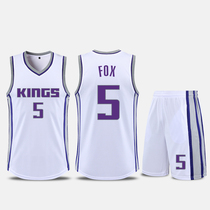 Kings No. 5 Fox Jersey basketball suit mens customized sports competition training team uniform female children