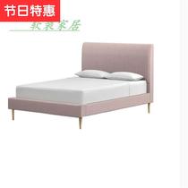 American Minimalist Velvet Bed Small Family Type Bedroom Light Lavish Furnishings Nordic Style 1 8 m N Main Sleeper Double Cloth Art Bed