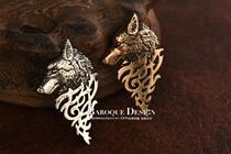 Trend mens suit brooch Personality wolf head pin Suit collar pin Simple new accessories retro badge