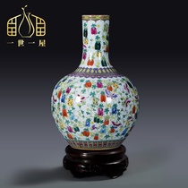 I-I-Uk Jingdezhen Ceramic imitation antique vase pendulum with floor large number of winter melon bottle Chinese style home living room pendulum piece
