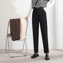 Gross Harlan pants Autumn winter ladies High waist straight cylinder 90% Western clothing Pants Loose Casual Little leggings Pants Radish smoke pipe pants