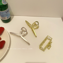 Advanced Senses Metal Hair Grip Shark Clip Large Number Hair Grab Elegant Temperament Hairpin Korea Rear Brain Spoon Head Accessories Woman