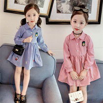 Girls Princess dress Spring and Autumn Childrens foreign style dress shirt dress 2021 new baby girl skirt long sleeve autumn