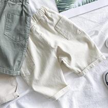 Children Boy clothing Pants 2022 Summer New Pure Cotton Loose Baby Shorts Subpants Under pocket Jane about 100 lap