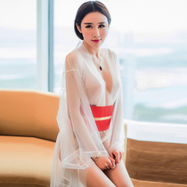 Selebritee sex pajamas uniform seductive Hanfu kimono set tulle see-through classic pajamas