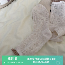 Lace Pure Color Socks Child Hit Color Mesh Hollowed-out Breathable Card Wire Slim Pile Socks Stocking Socks Retro Color Ensemble SILO SOCKS