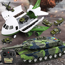 Childrens remote control tank toy car charging aircraft car electric model Alloy simulation fall-resistant oversized boy