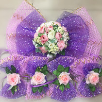 Flower Car Bow Tie Hong Kong Main Car Decoration Arrangement Car Door Suit Tying Paparazzi Emulation Flowers New Mandarin Pink Purple