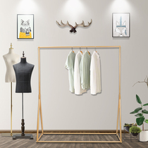  Womens clothes hangers sell clothes racks Pants shelves Gold and silver clothing store special display rack floor-to-ceiling