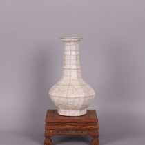 Songguan kiln eight square string plate mouth bottle antique porcelain ornaments Jingdezhen vase antique old crafts collection