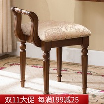 American solid wood dressing bench backrest stool bedroom European style modern minimalist Princess desk Net red makeup table chair