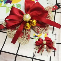 Pet Butterfly Knot Dog Necktie Ornament Cat neck hanging decoration bell and tie small and medium dog teddy Beumami