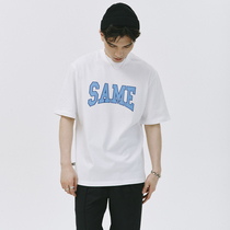 SAMESAME American vintage logo pure cotton short sleeve t-shirt male loose round collar small crowdsourced 100 hitch summer tide