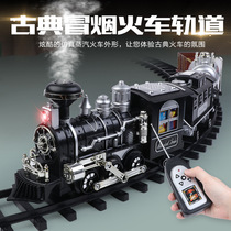 Vintage steam train tracks model kids toy boys retro steam train