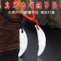 Wolf tooth pendant Genuine Tibetan Mastiff black dog tooth pendant Evil spirits mens real dog tooth necklace pendant Couple children