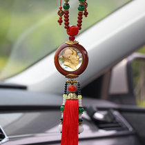 Chairman Mao car pendant double-sided head Peach wood car pendant Car interior decoration Mao Zedong statue Car rearview mirror