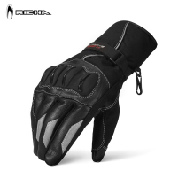 RICHA winter waterproof warm motorcycle gloves Mens and womens sheepskin motorcycle gloves Fall-proof knight gloves Wiper