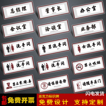 Acrylic company department brand Office house number Conference room logo card General managers room department card sticker customization