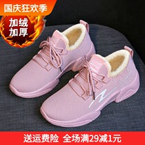 Travel shoes women Spring and Autumn Joker plus velvet cloth shoes autumn comfortable chic four season sports girls go to school