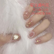 2022 new fake nail patches finished womens A piece jelly glue detachable wearing style with diamond bridal medecor