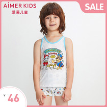 Adoring children Boys Angel vest Modal Woof team Archie Maomao IP co-branded vest AK2111884