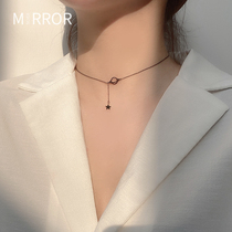 Elmoose 925 niche necklace female Net red Dark Star Planet sterling silver choker neck chain choker silver ornaments