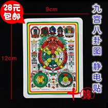 Jiugong Bagua map waterproof transparent glass door inside stickers environmental protection window stickers car stickers electrostatic film stickers