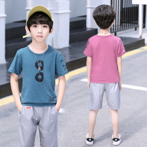 Boys summer clothing suit 2022 new foreign air CUHK Tong Shuai Han version Short sleeves Two sets Summer Leisure Chaude