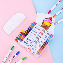 Deli childrens rotating oil painting stick 12-color kindergarten crayon set washable baby brush Primary school students 24-color coloring pen rotating color stick Colorful painting graffiti pen oiling stick