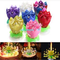 Birthday Candles Beautiful Musical Lotus Flower Happy Birthd