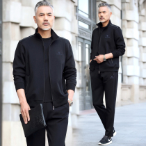 Middle-aged and elderly sports suit spring and autumn dad dress loose cotton sportswear 2021 new grandpa elderly suit