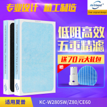 Full set of filter screen KC-W280SW for Sharp air purifier Z280 CE60 filter BB30-W W1