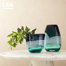 LSA handmade large glass vase creative Nordic living room flower arrangement vase ornaments simple color hydroponic vase