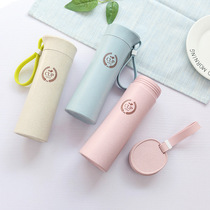 Korea Creative Wheat Straw Tea Cup Plastic for male and female students portable water glass Han version of minimalist personality with the hand cup