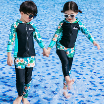 New Korean split parent-child swimsuit boy boy boy girl child girl swimsuit long sleeve beach swimsuit