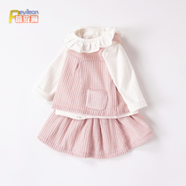 Clearance female baby half skirt three-piece set 0-1-3 years old children autumn clothes Princess female baby clothes spring and autumn
