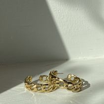 innosense2020 new texture French small ring metal chain stud earrings fashion fashion ring earring earring