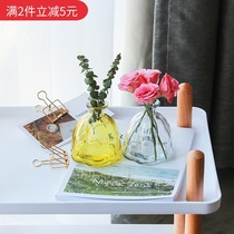  Stained glass flower office desktop small vase transparent glass vase mini outsole closure vase table decoration