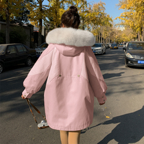 Parker cotton-padded women 2021 Winter new Korean version plus velvet thickened ins Port wind burst down cotton coat